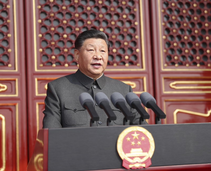 10月1日上午，慶祝中華人民共和國成立70周年大會在北京天安門廣場隆重舉行。中共中央總書記、國家主席、中央軍委主席習近平發(fā)表重要講話。